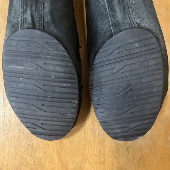 Talbots Leather Suede Loafers Flats size 5.5 M Black Slip on With Now - Picture 12 of 12